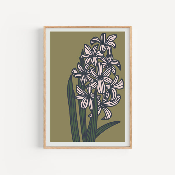Hyacinth Lush Green Art Print