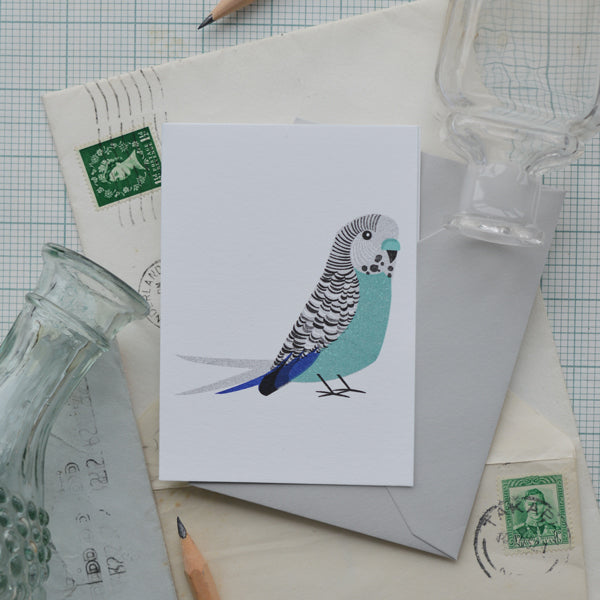 Blue Budgie Mini Card