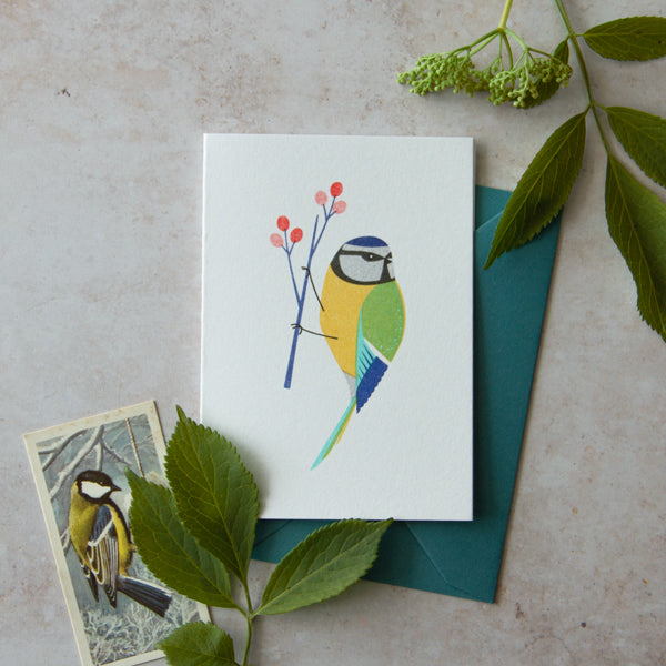 Blue Tit Mini Card SECONDS