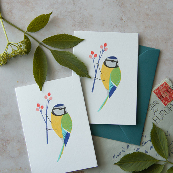 Blue Tit Mini Card SECONDS
