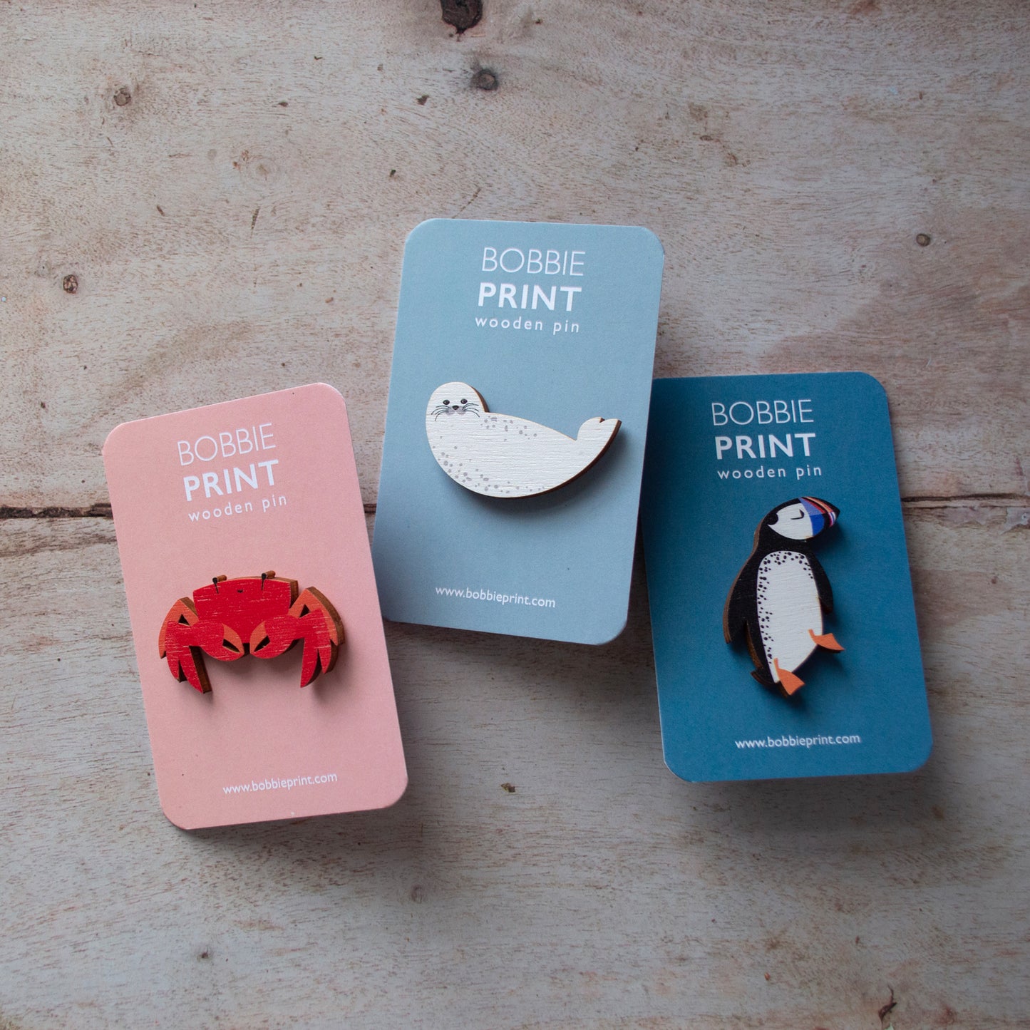Puffin Wooden Pin Badge