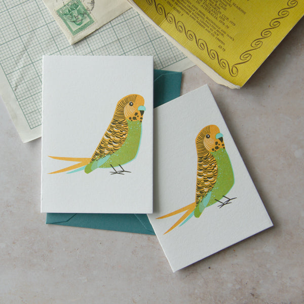Green Budgie Mini Card