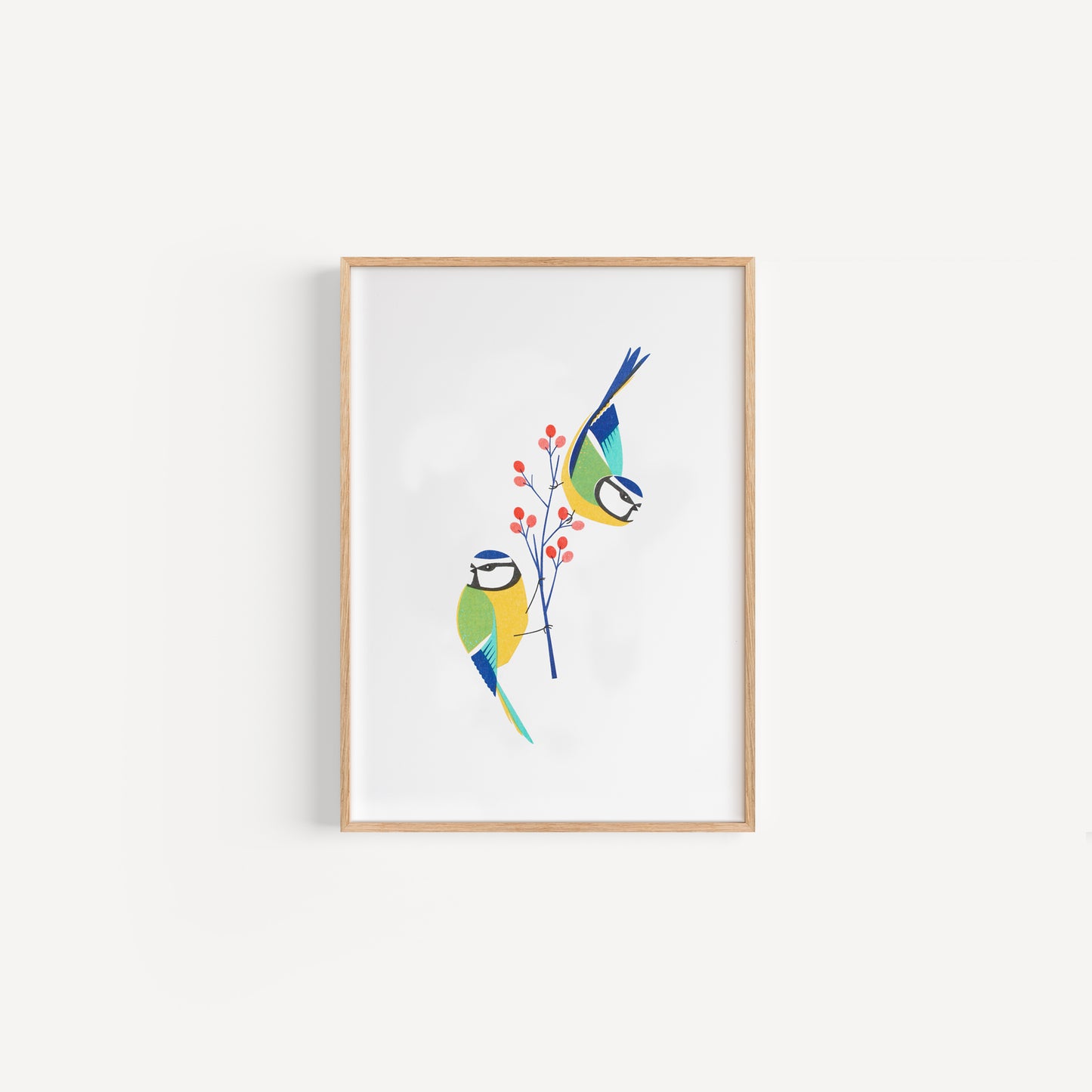 Blue-tits A5 Risograph Print SECONDS