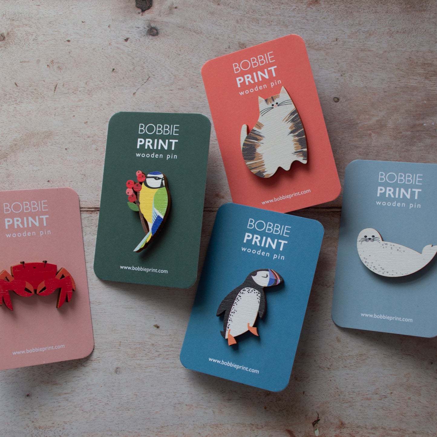 Cat Wooden Pin Badge