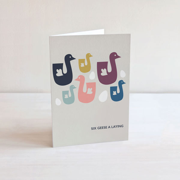 Six Geese A Laying Christmas Card SALE
