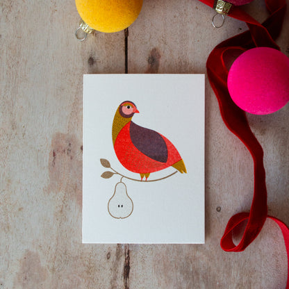 Partridge in a Pear Tree Mini Christmas Card SECONDS