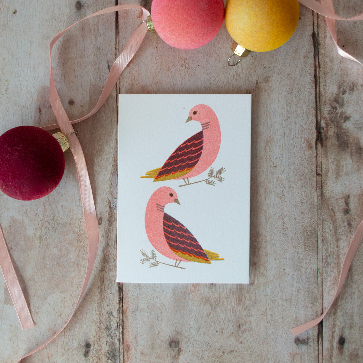Two Turtle Doves Christmas Card SECONDS