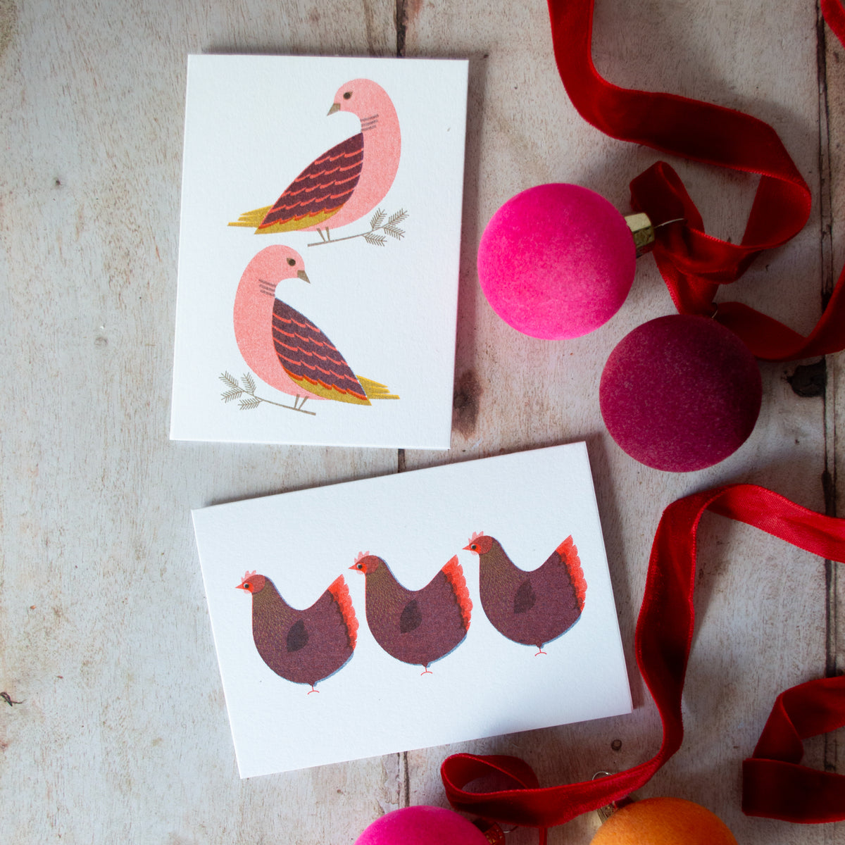 Two Turtle Doves Christmas Card SECONDS