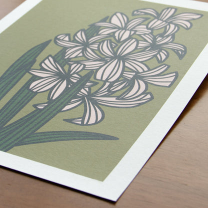 Hyacinth Lush Green Art Print