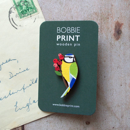 Blue Tit Pin Badge & Card Set