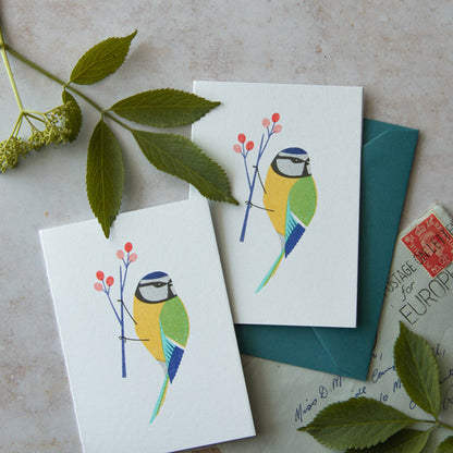 Blue Tit Mini Card SECONDS