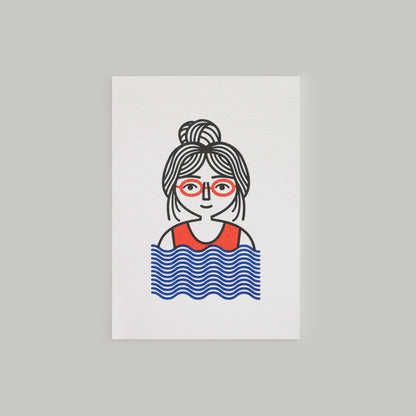 Fancy a Dip? Swimming Character Mini Card
