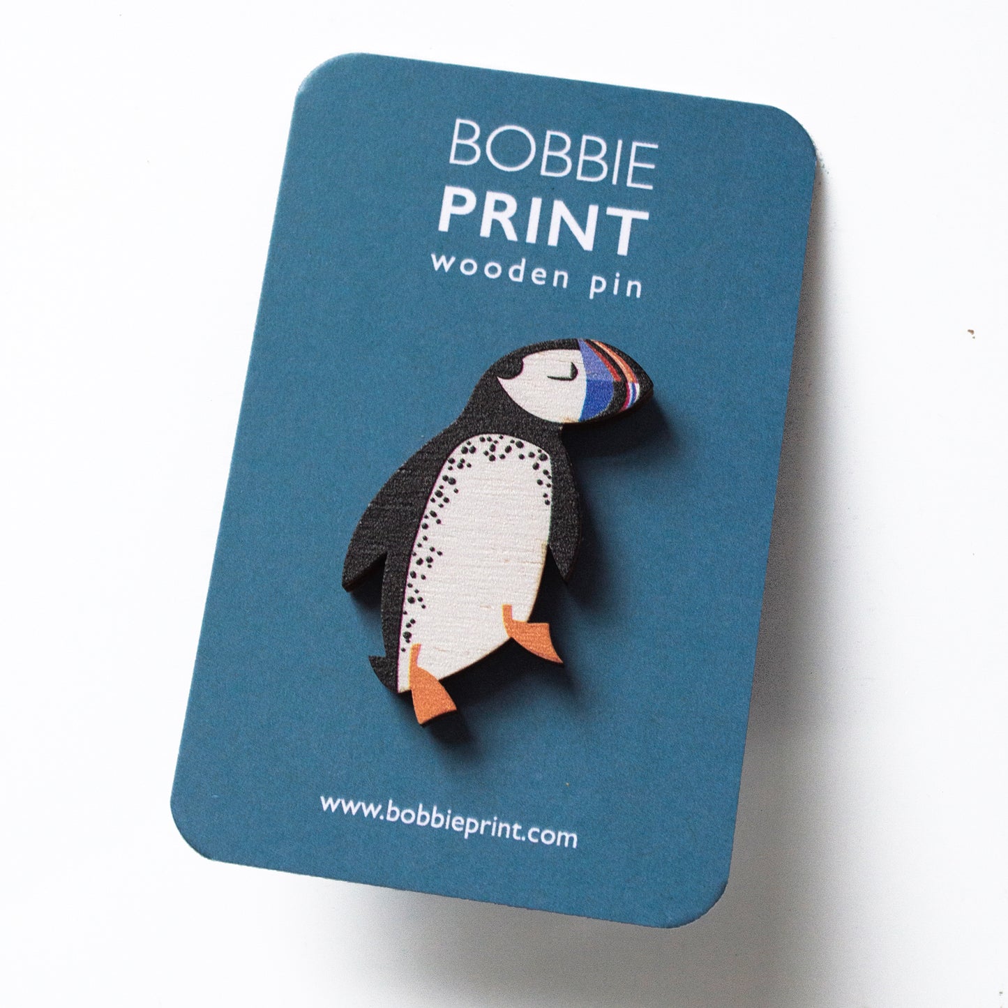 Puffin Wooden Pin Badge