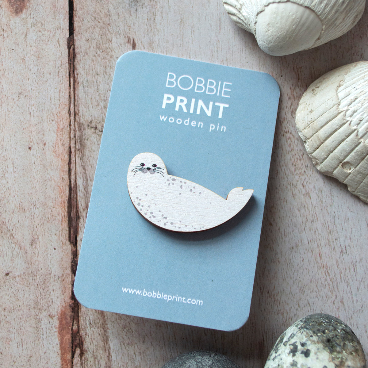 Seal Pup Wooden Pin Badge SECONDS
